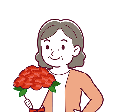 母の日 嬉しいおばあさんのイラスト枚 イラストシティ