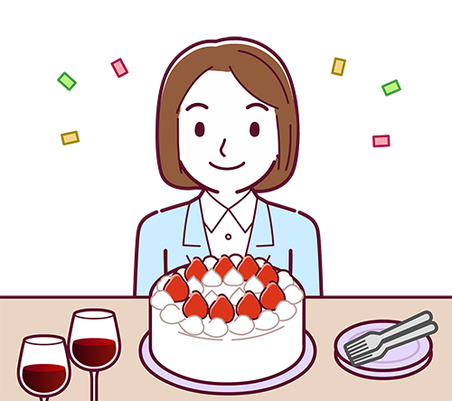 ケーキ お祝いする人のイラスト枚 イラストシティ