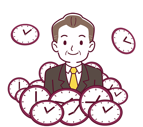 ストレス 時間と社長のイラスト枚 イラストシティ