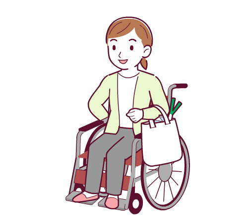 車椅子 買い物をする人のイラスト枚 イラストシティ