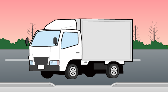 配送トラック 白いトラックのイラスト点 イラストシティ