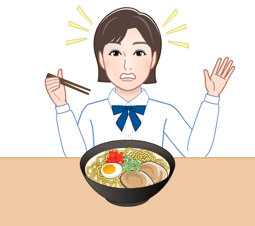 リアルタッチ ラーメンを食べる女子高生枚 イラストシティ