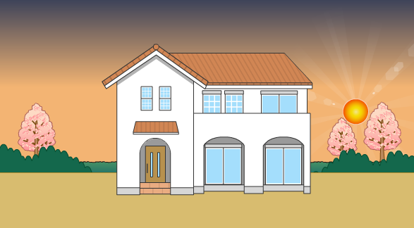 新築住宅 憧れのプロバンス風住宅のイラスト枚 イラストシティ