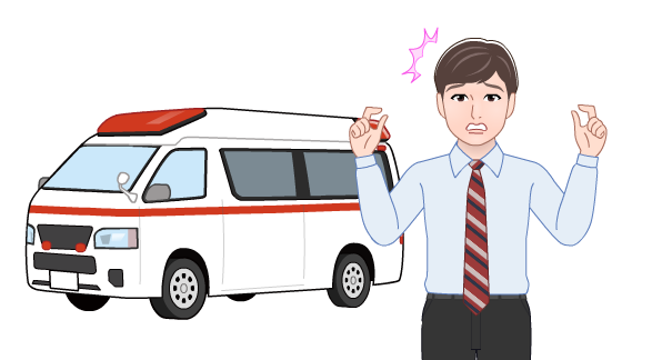 救急車 救急車の話をする男性点 イラストシティ