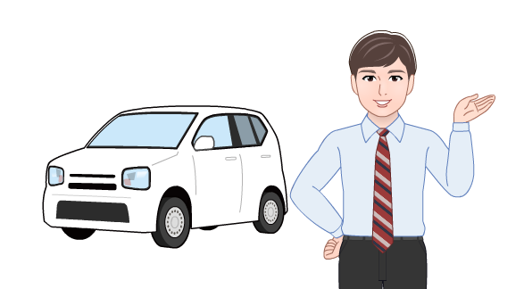 仕事中 仕事で車を使う男性点 イラストシティ