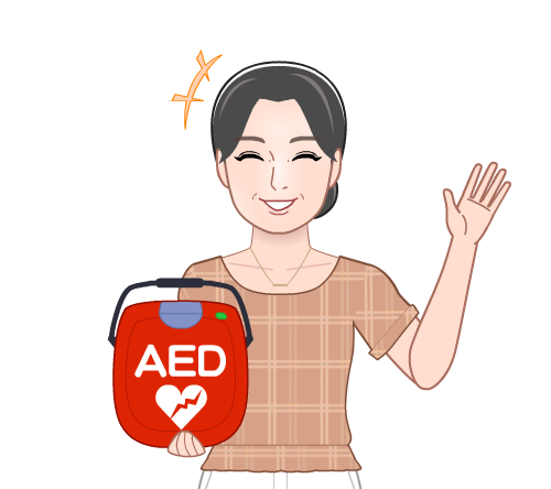 心臓マッサージ Aedを持つ女性イラスト イラストシティ
